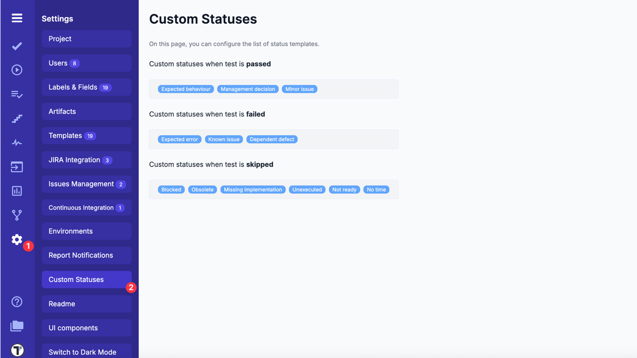 Custom Statuses