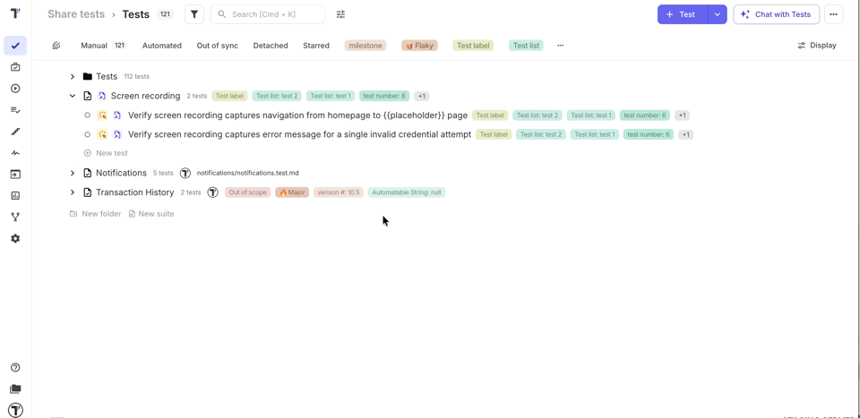 Excute shared tests